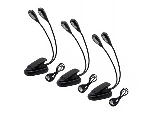 Переносной гибкий светильник MPP-35 на прищепке, многофункциональная подсветка светодиодная для пюпитра, книги, мольберта и ноутбука, 3 шт