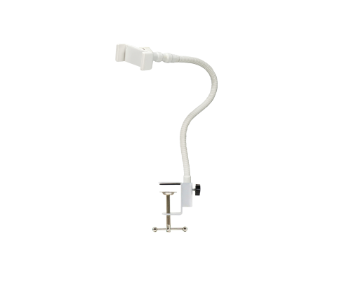 Держатель белый для мобильного устройства 57-85 мм на гибком креплении GDS и струбцине