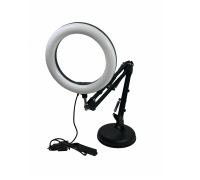 Кольцевая лампа для съемки SL-156 на черном пантографе MNB25 с основанием