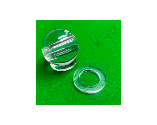 Тренажер для бильярда в виде шара, прозрачный, 1 отверстие 16 мм, высота 60 мм