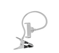 Гибкий держатель смартфона до 85 мм с металлическим зажимом, белый