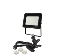 Светодиодный строительный прожектор 30 Вт на металлической прищепке PR1 для горизонтального и вертикального крепления с кабелем 1,5 м и клеммами