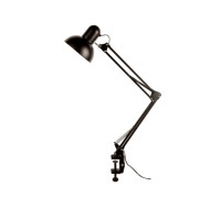 Светильник LMB-48B со средним абажуром на пантографе с пластиковой струбциной, чёрный