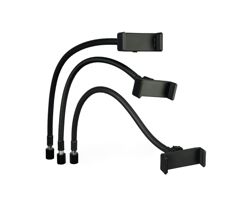 Держатель для телефона 57-85 мм на гибком креплении, резьба 1/4, цвет черный, 3 шт