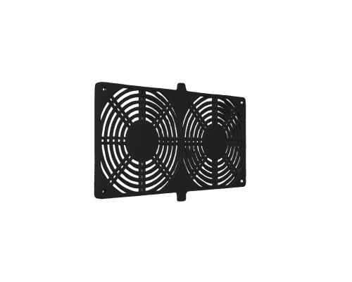 Черная панель от сдвоенного вентилятора