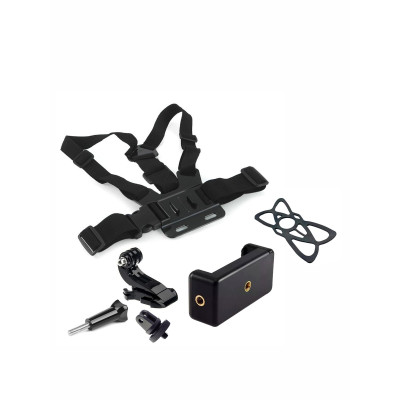 Нагрудное крепление 6 в 1 для экшен камеры GoPro с держателем и резинкой фиксатором для телефона