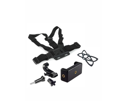 Нагрудное крепление 6 в 1 для экшен камеры GoPro с держателем и резинкой фиксатором для телефона