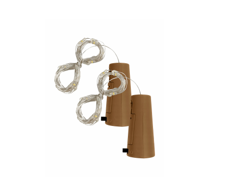 Гирлянды пробка в бутылку нить-роса на батарейках, длина 1 м, теплый свет и разноцветная