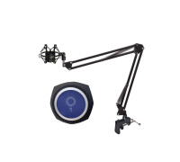 Настольная стойка MP-AK-ST2S с держателем микрофона металл паук и акустическим экраном ветрозащитой