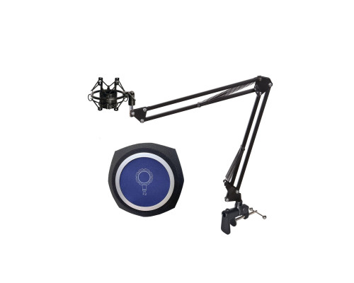 Настольная стойка MP-AK-ST2S с держателем микрофона металл паук и акустическим экраном ветрозащитой