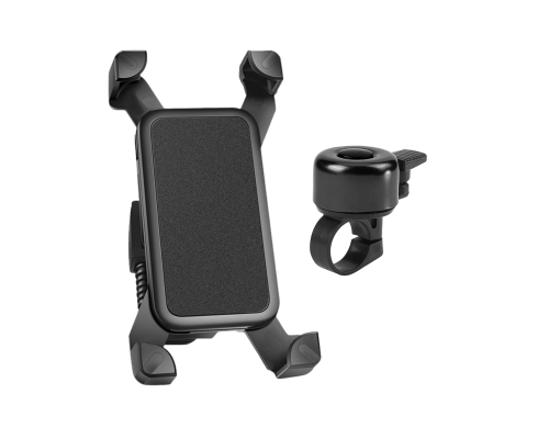 Комплект VS-DTZV: звонок и держатель телефона на велосипед