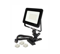 Светодиодный строительный прожектор 50 Вт на металлической прищепке PR1 для горизонтального и вертикального крепления с кабелем 5 м и клеммами